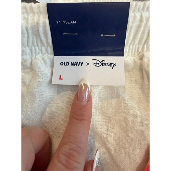 NWT Old Navy Men's Mickey Mouse Embroidered Shorts - Cream - Size L - Picture 6 of 12